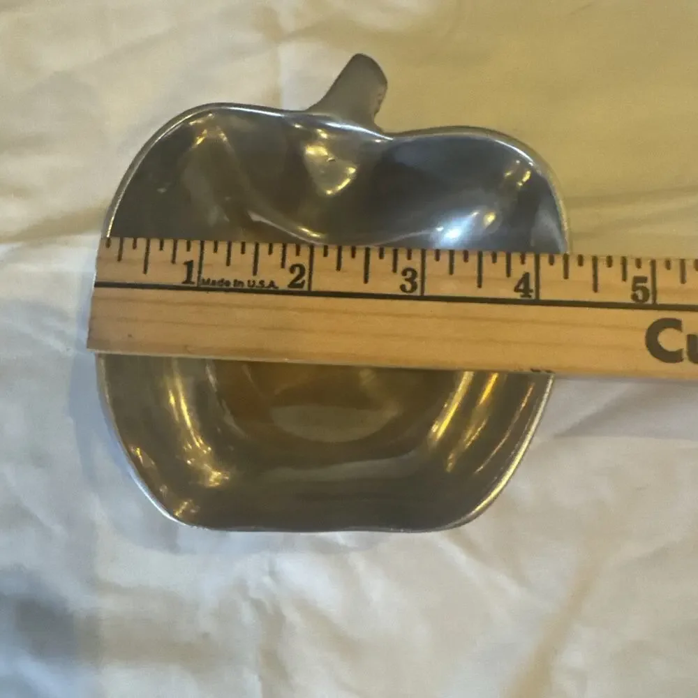 Apple Shaped Aluminum Catch-All, Candy Dish,‎ Coins/Keys Teacher Gift Dish Bowl